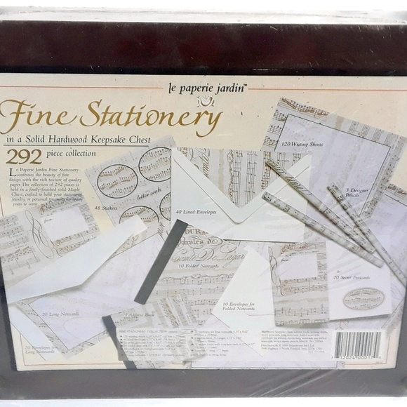 Fine Stationery in a Solid Hardwood Keepsake Chest - Picture 4 of 8